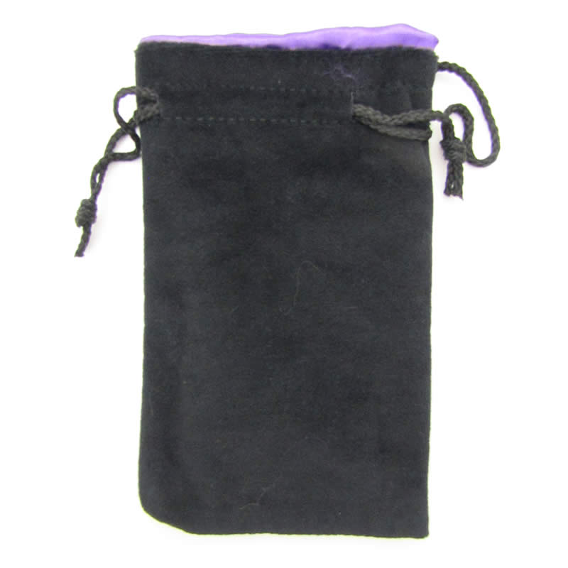 KOP09918 Black Velvet with Purple Lining Large Dice Bag Koplow Games (ONLINE ORDER ONLY)