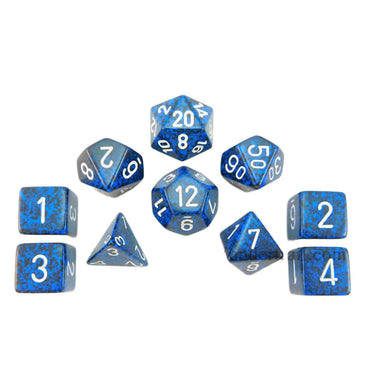 KOP09977 Stealth Elemental Dice with White Numbers 16mm (5/8in) Set of 10 (ONLINE ORDER ONLY)