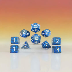 KOP09977 Stealth Elemental Dice with White Numbers 16mm (5/8in) Set of 10 (ONLINE ORDER ONLY)