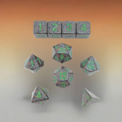 KOP09979 Earth Elemental Dice with Green Numbers 16mm (5/8in) Set of 10 (ONLINE ORDER ONLY)