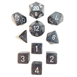 KOP09981 Ninja Elemental Dice with Silver Numbers 16mm (5/8in) Set of 10 (ONLINE ORDER ONLY)