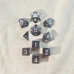 KOP09981 Ninja Elemental Dice with Silver Numbers 16mm (5/8in) Set of 10 (ONLINE ORDER ONLY)
