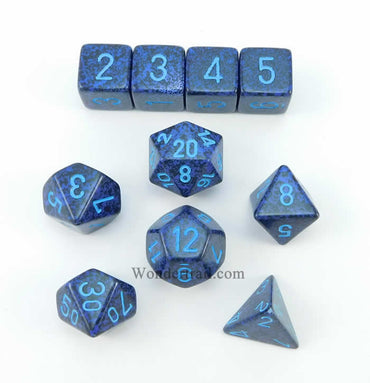 KOP09984 Cobalt Elemental Dice with Blue Numbers 16mm (5/8in) Set of 10 (ONLINE ORDER ONLY)