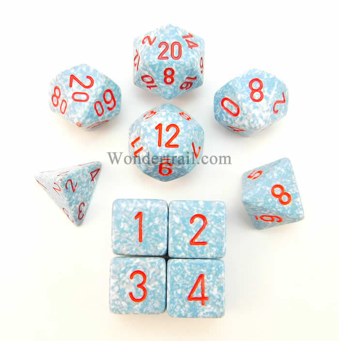 KOP09988 Air Elemental Dice with Red Numbers 16mm (5/8in) Set of 10 (ONLINE ORDER ONLY)