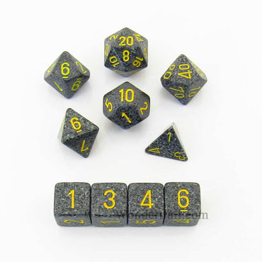 KOP09990 Urban Elemental Dice with Yellow Numbers 16mm (5/8in) Set of 10 (ONLINE ORDER ONLY)