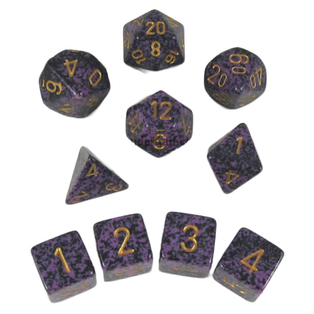 KOP09994 Hurricane Elemental Dice Gold Numbers 16mm (5/8in) Set of 10 (ONLINE ORDER ONLY)