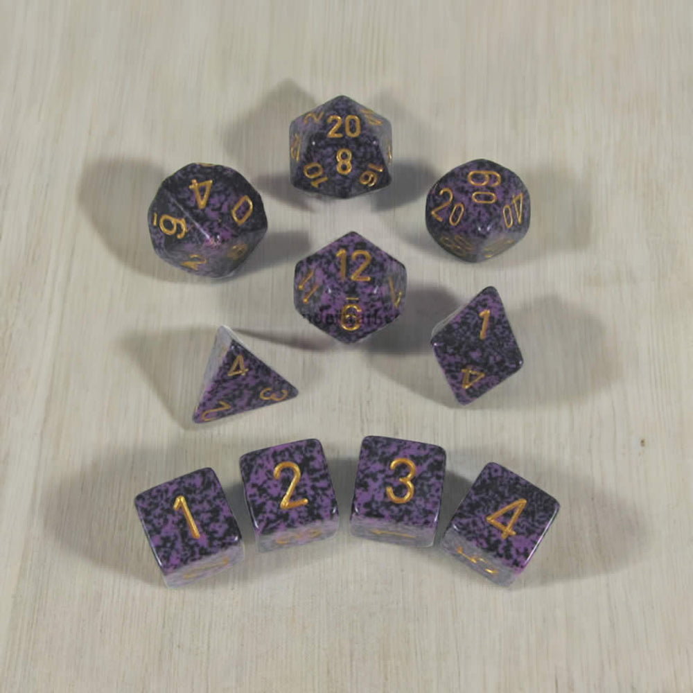 KOP09994 Hurricane Elemental Dice Gold Numbers 16mm (5/8in) Set of 10 (ONLINE ORDER ONLY)