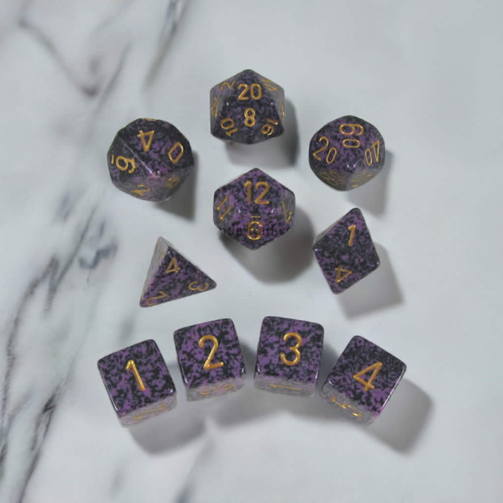 KOP09994 Hurricane Elemental Dice Gold Numbers 16mm (5/8in) Set of 10 (ONLINE ORDER ONLY)
