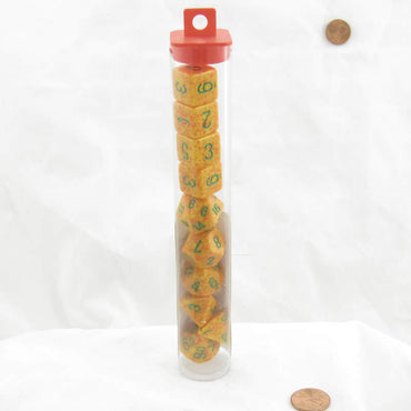 KOP09999 Lotus Elemental Dice with Green Numbers 16mm (5/8in) Set of 10 (ONLINE ORDER ONLY)