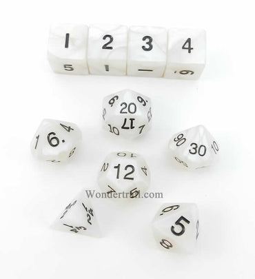 KOP10075 Gray Pearlized Dice with Black Numbers 16mm (5/8in) Set of 10 (ONLINE ORDER ONLY)