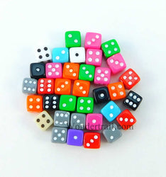 KOP10795 Assorted Opaque Colors Dice Pips D6 5mm (13/64in) Pack of 30 (ONLINE ORDER ONLY)