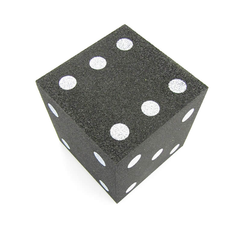 KOP10938 Black Opaque Foam Die with White Dots D6 50mm (2in) Pack of 1 (ONLINE ORDER ONLY)