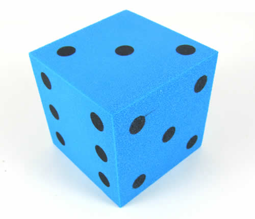 KOP10939 Blue Opaque Foam Die with Black Dots D6 50mm (2in) Pack of 1 (ONLINE ORDER ONLY)