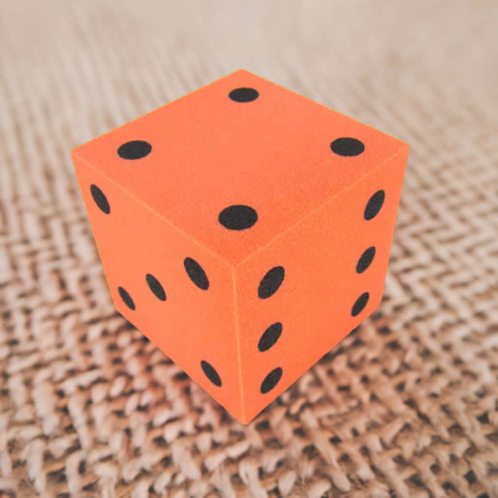 KOP10941 Orange Opaque Foam Die with Black Dots D6 50mm (2in) Pack of 1 Die (ONLINE ORDER ONLY)