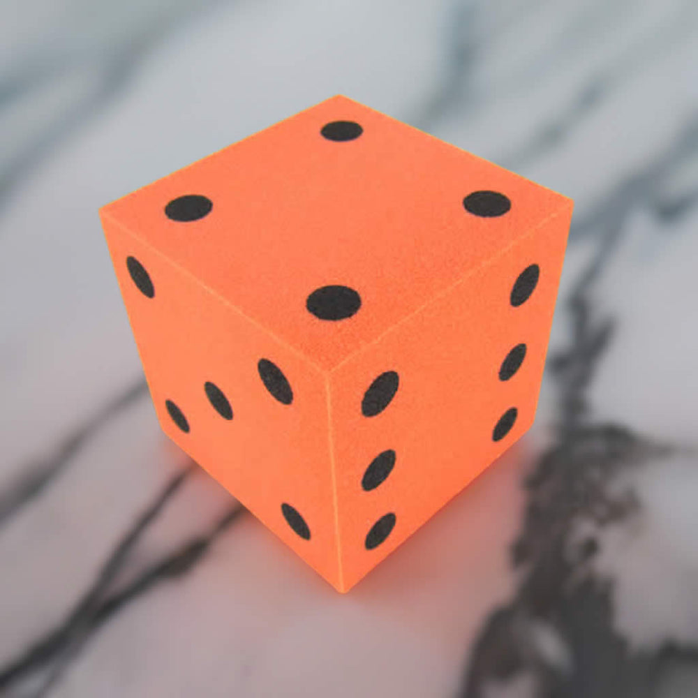 KOP10941 Orange Opaque Foam Die with Black Dots D6 50mm (2in) Pack of 1 Die (ONLINE ORDER ONLY)