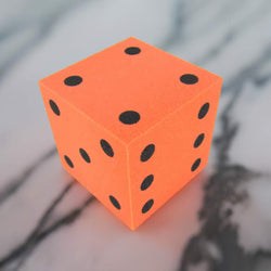 KOP10941 Orange Opaque Foam Die with Black Dots D6 50mm (2in) Pack of 1 Die (ONLINE ORDER ONLY)