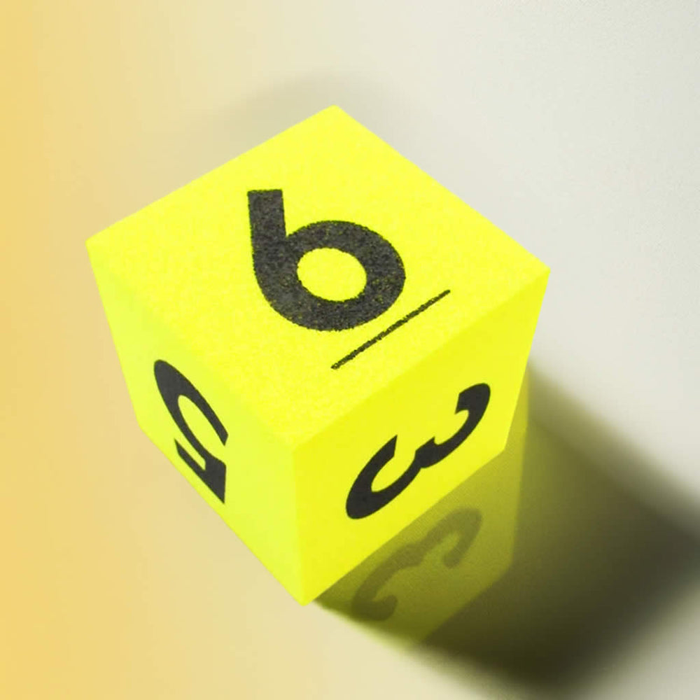 KOP10968 Yellow Opaque Foam Die Black Numbers D6 50mm Pack of 1 Die (ONLINE ORDER ONLY)