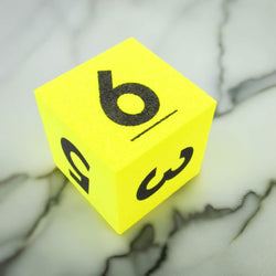 KOP10968 Yellow Opaque Foam Die Black Numbers D6 50mm Pack of 1 Die (ONLINE ORDER ONLY)