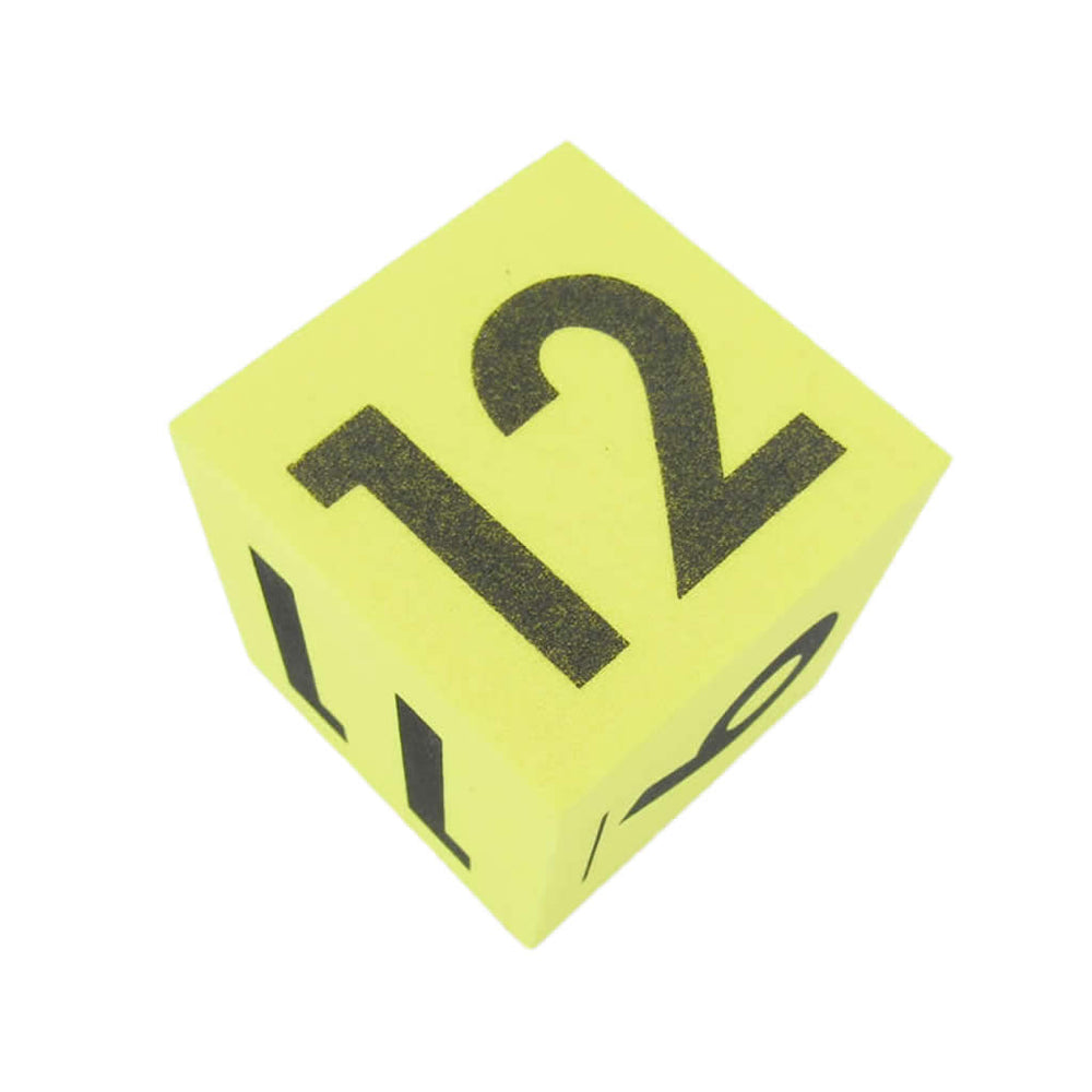 KOP10969 Yellow Opaque Foam Die Black Numbers 7 to 12 D6 50mm Pack of 1 (ONLINE ORDER ONLY)