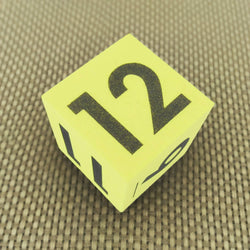 KOP10969 Yellow Opaque Foam Die Black Numbers 7 to 12 D6 50mm Pack of 1 (ONLINE ORDER ONLY)