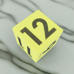 KOP10969 Yellow Opaque Foam Die Black Numbers 7 to 12 D6 50mm Pack of 1 (ONLINE ORDER ONLY)