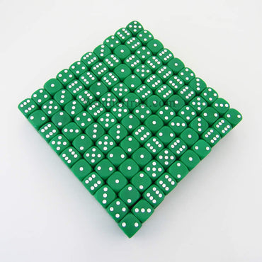 KOP11472 Green Opaque Dice White Pips D6 16mm (5/8in) Bulk Pack of 200 (ONLINE ORDER ONLY)