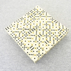 KOP11473 Ivory Opaque Dice Black Pips D6 16mm (5/8in) Bulk Pack of 200 (ONLINE ORDER ONLY)
