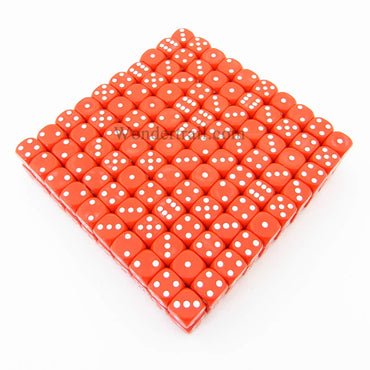 KOP11476 Red Opaque Dice White Pips D6 16mm (5/8in) Bulk Pack of 200 (ONLINE ORDER ONLY)