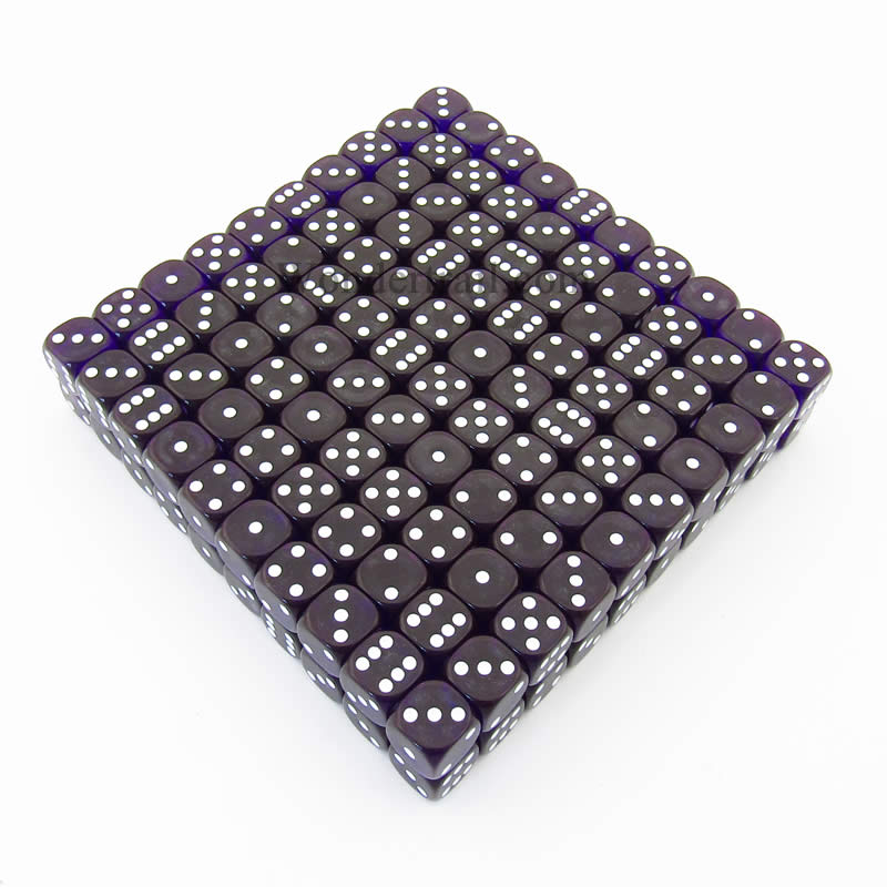 KOP11617 Purple Transparent Dice White Pips D6 16mm Bulk Pack of 200 (ONLINE ORDER ONLY)