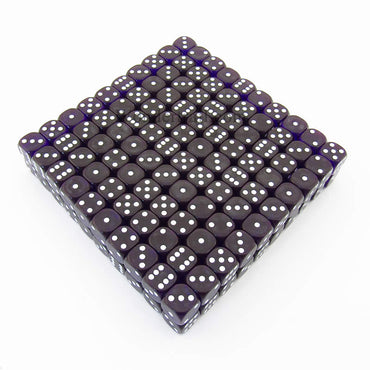 KOP11617 Purple Transparent Dice White Pips D6 16mm Bulk Pack of 200 (ONLINE ORDER ONLY)