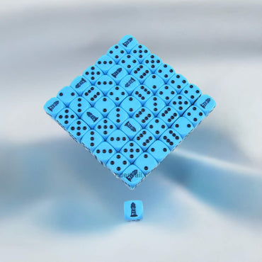 KOP11669 Lighthouse Blue Opaque Dice Dark Blue Pips D6 16mm Bulk Pack of 50 (ONLINE ORDER ONLY)