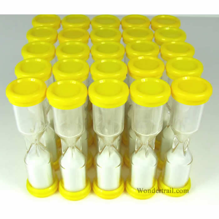 KOP11895 Sand Timer Approximately 3 Minutes Pack of 25 Koplow Games (ONLINE ORDER ONLY)