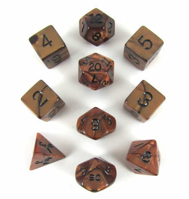 KOP12251 Bronze Olympic Dice with Black Numbers 16mm (5/8in) Set of 10 (ONLINE ORDER ONLY)