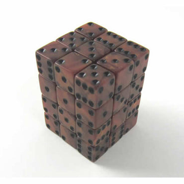 KOP12368 Bronze Olympic Dice with Black Pips D6 12mm (1/2in) Set of 36 (ONLINE ORDER ONLY)