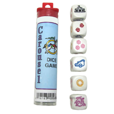 KOP12523 Carousel  Dice Game White Opaque D6 18mm (23/32in) (ONLINE ORDER ONLY)