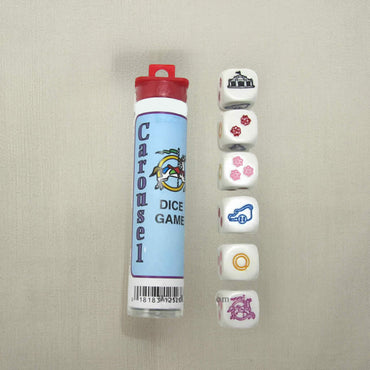 KOP12523 Carousel  Dice Game White Opaque D6 18mm (23/32in) (ONLINE ORDER ONLY)