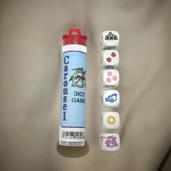 KOP12523 Carousel  Dice Game White Opaque D6 18mm (23/32in) (ONLINE ORDER ONLY)