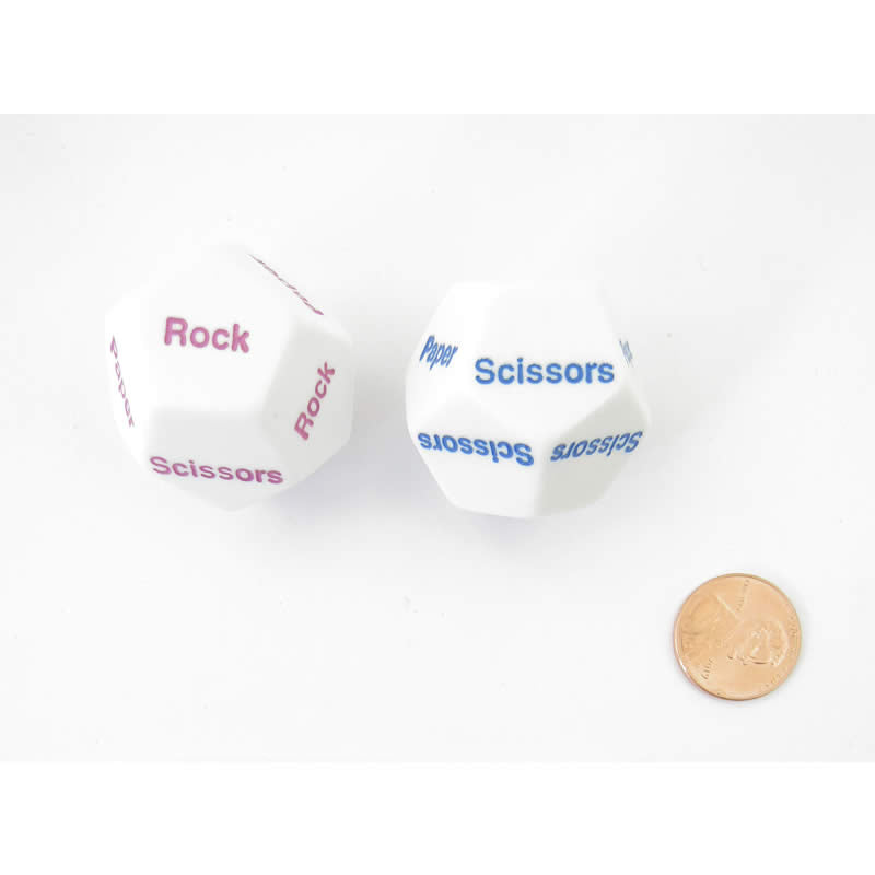 KOP12715 Rock Paper Scissors Dice Game D12 31mm (1.25in) Pack of 2 (ONLINE ORDER ONLY)