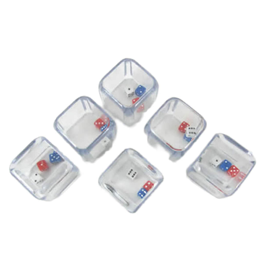 KOP12762 3 in a Cube Dice (Red-White-Blue) Clear D6 25mm (1in) Pack of 6 Dice (ONLINE ORDER ONLY)