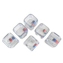 KOP12762 3 in a Cube Dice (Red-White-Blue) Clear D6 25mm (1in) Pack of 6 Dice (ONLINE ORDER ONLY)