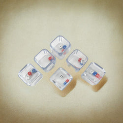 KOP12762 3 in a Cube Dice (Red-White-Blue) Clear D6 25mm (1in) Pack of 6 Dice (ONLINE ORDER ONLY)