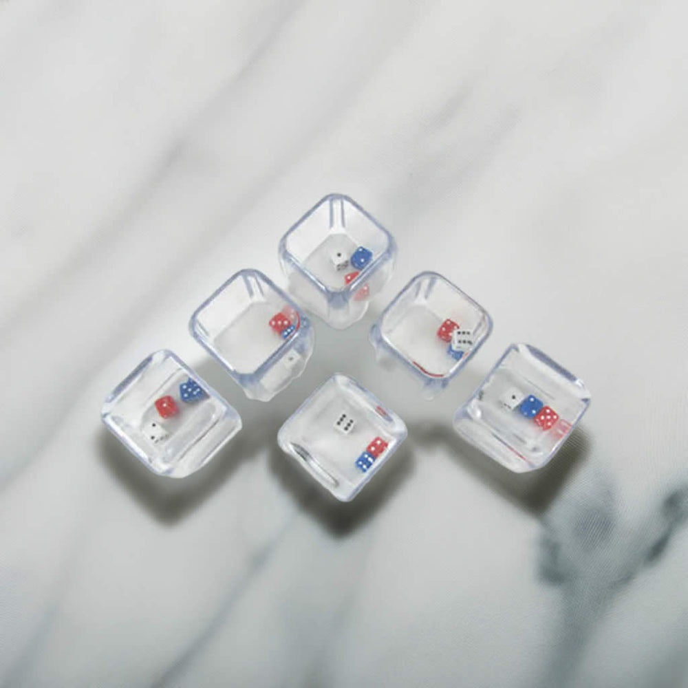 KOP12762 3 in a Cube Dice (Red-White-Blue) Clear D6 25mm (1in) Pack of 6 Dice (ONLINE ORDER ONLY)