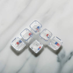 KOP12762 3 in a Cube Dice (Red-White-Blue) Clear D6 25mm (1in) Pack of 6 Dice (ONLINE ORDER ONLY)
