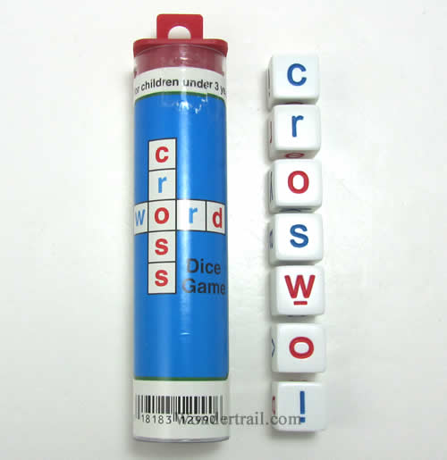 KOP12990 Crossword Dice Game White Opaque D6 16mm (5/8in) (ONLINE ORDER ONLY)