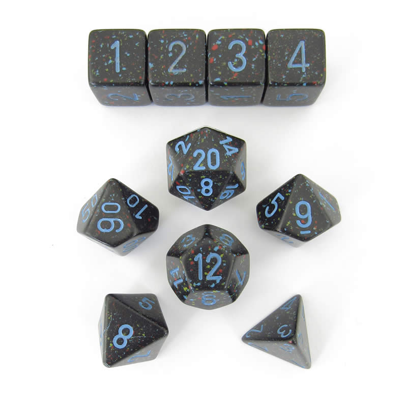 KOP13132 Blue Stars Elemental Dice with Blue Numbers Set of 10 Dice Koplow Games (ONLINE ORDER ONLY)