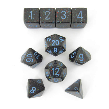 KOP13132 Blue Stars Elemental Dice with Blue Numbers Set of 10 Dice Koplow Games (ONLINE ORDER ONLY)