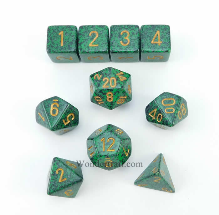 KOP13133 Golden Recon Elemental Dice with Gold Numbers Set of 10 Dice (ONLINE ORDER ONLY)