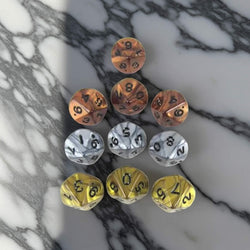 KOP13375 Assorted Olympic Dice with Black Numbers D10 16mm (5/8in) Pack of 10 Dice (ONLINE ORDER ONLY)
