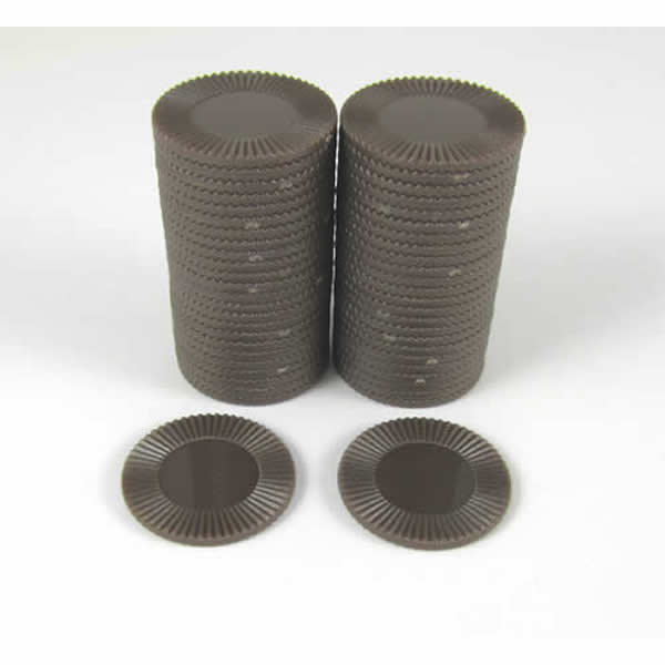 KOP13380 Brown Mini Poker Chips 22mm (7/8in) Tube of 50 Koplow Games (ONLINE ORDER ONLY)