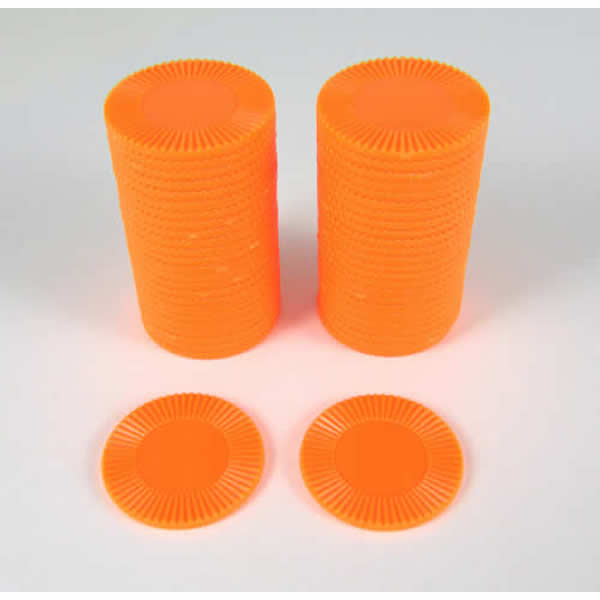 KOP13382 Orange Mini Poker Chips 22mm (7/8in) Tube of 50 Koplow Games (ONLINE ORDER ONLY)